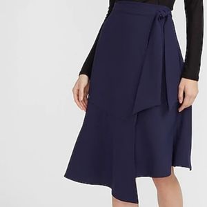 HIGH WAISTED WRAP FRONT SIDE TIE SKIRT
